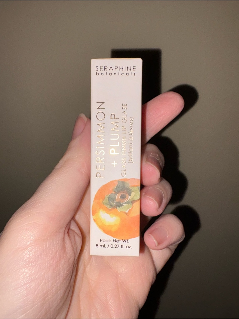 Seraphine Botanicals Persimmon + Plump Glass Lip Glaze — Sheer Persimmon Tint